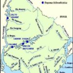 Mapa de ríos y represas hidroeléctricas de Uruguay con nombres
