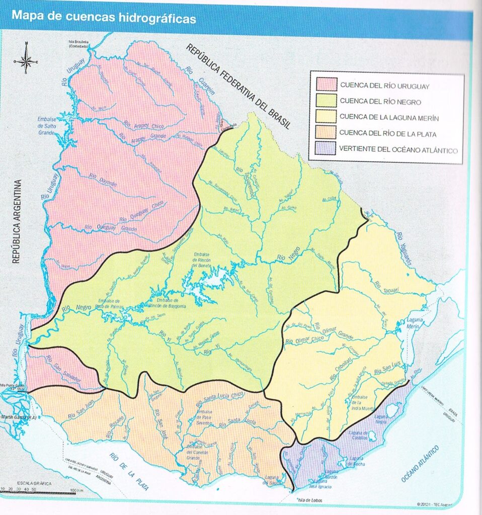 Mapa cuencas hidrográficas Uruguay