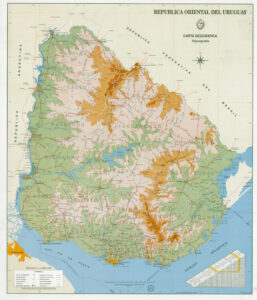 Mapa físico Uruguay gigante