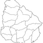 Mapa de Uruguay sin nombres SOLO departamentos
