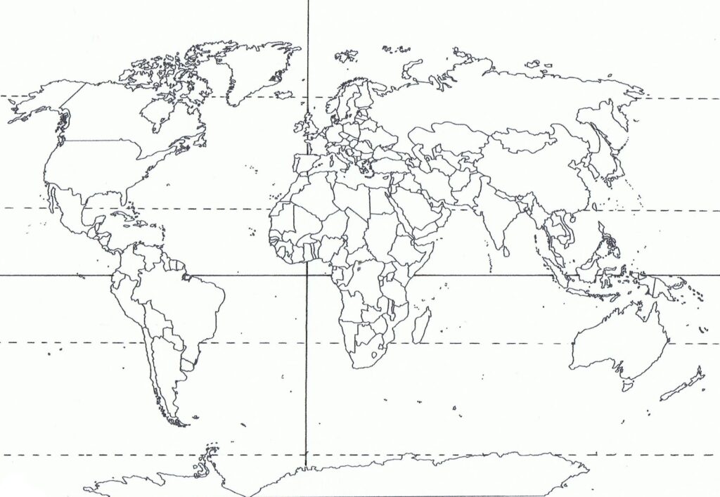 Mapa mundi con lineas imaginarias