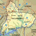 Mapa Tacuarembó físico y rutas