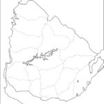 Mapa de Uruguay político mudo