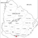 Mapa de Uruguay con departamentos