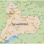 Mapa de Tacuarembó con rutas y poblados